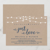 Invitation Lumières de Chaîne Rustiques, Kraft Bleu Marine, E (Devant / Derrière)