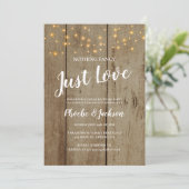 Invitation Lumières de Chaîne Rustiques Mariage Fuite de Noce (Debout devant)