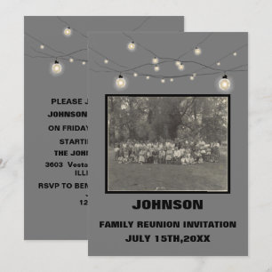 Invitation Lumières de Chaîne Rustiques & Réunion de Photos d