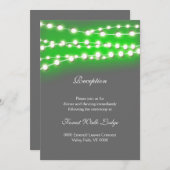 Invitation Lumières de chaîne vert jardin éclairage RÉCEPTION (Devant / Derrière)