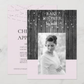 Invitation Lumières de clôture en bois Baby shower par Mail P (Devant / Derrière)