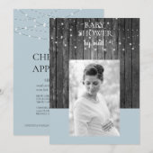 Invitation Lumières de clôture en bois Baby shower par Mail P (Devant / Derrière)