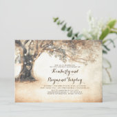 Invitation Lumières de corde de chêne rustique Mariage Annive (Debout devant)