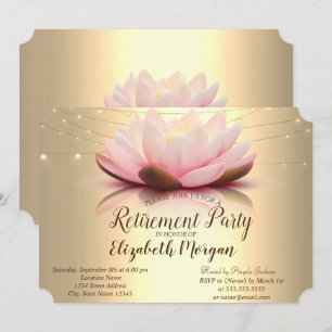 Invitation Lumières de corde de lotus doré élégantes Fête de