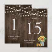 Invitation Lumières de corde de pot de Mason de tournesols No (Devant / Derrière)