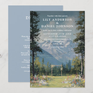 Invitation Lumières de corde florales de montagne Mariage tou