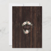Invitation Lumières de corde florales Rose Poussiéreuse Bois (Dos)