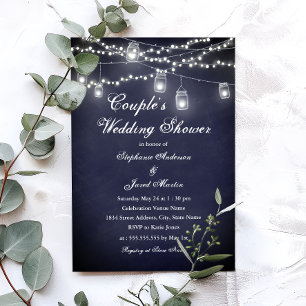 Invitation Lumières de corde rustiques de marine pour mariage