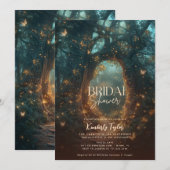 Invitation Lumières de Fée de Forêt Enchantée pour Enterremen (Devant / Derrière)