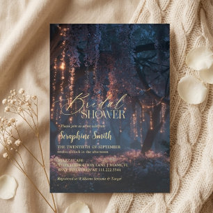 Invitation Lumières de Fée de Forêt Enchantée Rose Lavande po