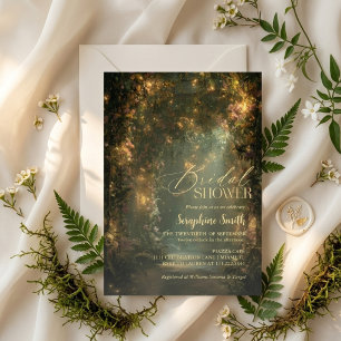 Invitation Lumières de Fée de Forêt Enchantée Rose Lavande po