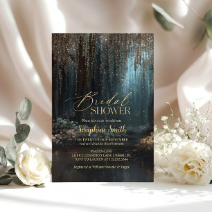 Invitation Lumières de Fée de Forêt Enchantée Rose Lavande po