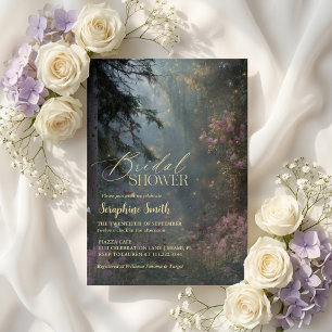 Invitation Lumières de Fée de Forêt Enchantée Rose Mariage