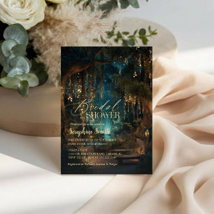 Invitation Lumières de Fée de Forêt Enchantée Rose Mariage