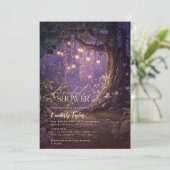 Invitation Lumières de Fée de Forêt Enchantée Violettes pour (Debout devant)