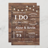 Invitation Lumières de Fée en Bois de Grange JE FAIS DU BBQ (Devant / Derrière)