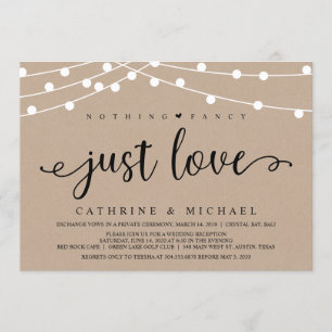 Invitation Lumières de ferme rustiques à cordes, mariage kraf