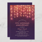Invitation Lumières de fête modernes 15e anniversaire de mari (Devant / Derrière)