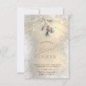 Invitation Lumières de ficelle de cône de pin Dîner de répéti (Devant)