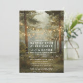Invitation Lumières de forêt de conte de fées pour mariage (Debout devant)