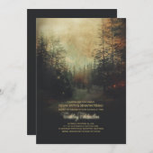 Invitation Lumières de forêt enchantée arbres mariage (Devant / Derrière)