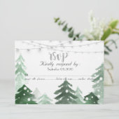 Invitation Lumières de forêt, forêt de bois, RSVP (Debout devant)