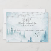 Invitation Lumières de forêt hivernale, RSVP (Devant)