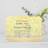 Invitation Lumières de forêt jaune et vert Mariage de la Garl (Debout devant)