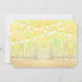 Invitation Lumières de forêt jaune et vert Mariage de la Garl (Dos)