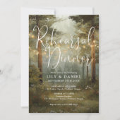 Invitation Lumières de forêt rustiques boho pour dîner de rép (Devant)