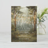 Invitation Lumières de forêt rustiques boho pour dîner de rép (Debout devant)