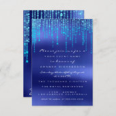 Invitation Lumières de gouttes d'océan bleu royal Élégante in (Devant / Derrière)