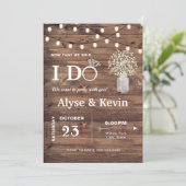 Invitation Lumières de grange de réception de mariage décontr (Debout devant)