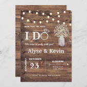 Invitation Lumières de grange de réception de mariage décontr (Devant / Derrière)