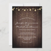 Invitation Lumières de grange rustiques Mariage (Devant)