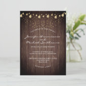 Invitation Lumières de grange rustiques Mariage (Debout devant)