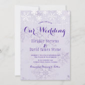 Invitation Lumières de guirlande de flocons de neige mariage (Devant)