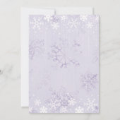 Invitation Lumières de guirlande de flocons de neige mariage (Dos)