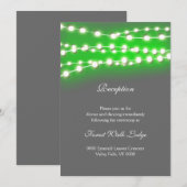 Invitation Lumières de jardin vertes réception (Devant / Derrière)
