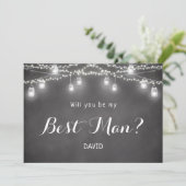 Invitation Lumières de jarre de maçon de garçon d'honneur (Debout devant)