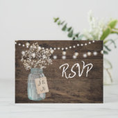 Invitation Lumières de jarre de maçon de souffle de bébé rust (Debout devant)