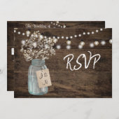 Invitation Lumières de jarre de maçon de souffle de bébé rust (Devant / Derrière)