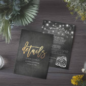 Invitation Lumières de jarres de maçon avec détails de mariag