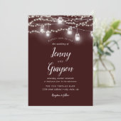 Invitation Lumières de jarres en maçonnerie rustique mariage  (Debout devant)