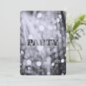 Invitation Lumières de la fête de Bokeh Silver (Debout devant)