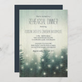 Invitation Lumières de la forêt | Dîner de répétition rustiqu (Devant / Derrière)