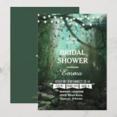 Invitation Lumières de la forêt enchantée Rustique Baby Showe (Devant / Derrière)