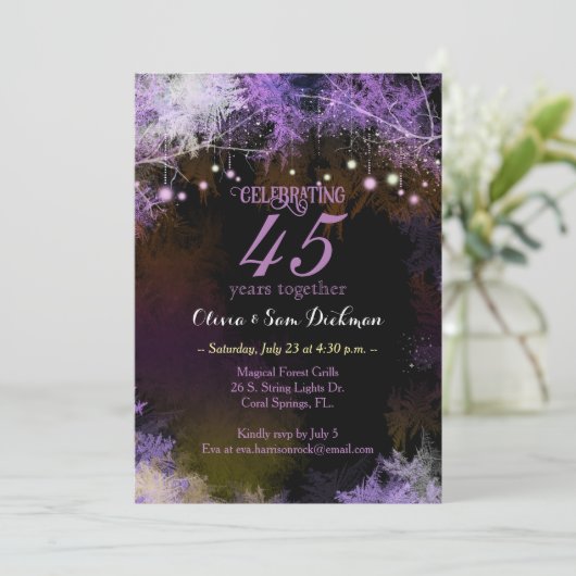 Invitation Lumières de la forêt festive pour la fête d'annive (Debout devant)