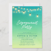 Invitation Lumières de la partie d'engagement Aquarelle Verre (Devant)