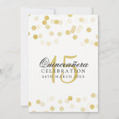 Invitation Lumières de la Parties scintillant d'huile d'or Qu (Dos)